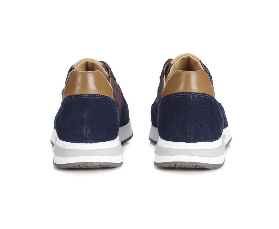 Navy Suede & Chocolate Men's Trainers - NIRRANDA II