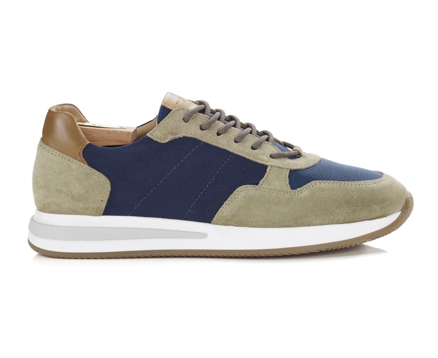 Navy & Suede Kakhi Men's Trainers - NIRRANDA II