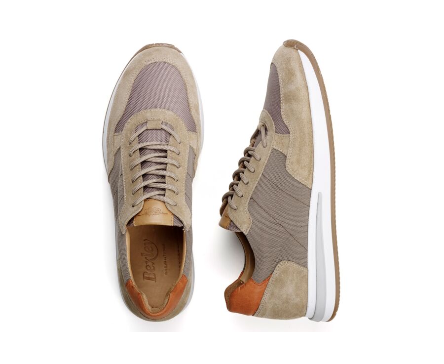 Light Khaki & Suede beige Men's Trainers - NIRRANDA II