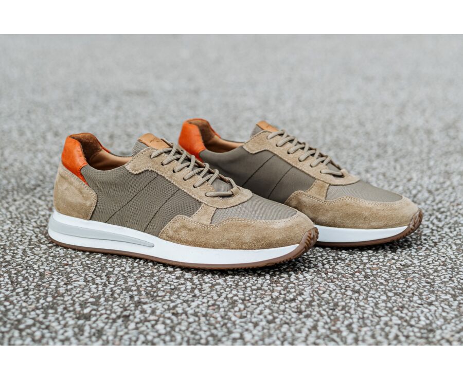 Light Khaki & Suede beige Men's Trainers - NIRRANDA II