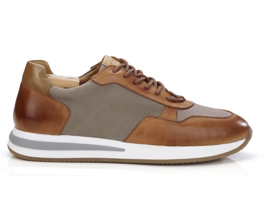 Patinated chestnut and beige Trainers - NIRRANDA II