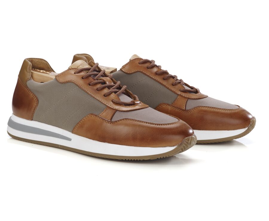 Patinated chestnut and beige Trainers - NIRRANDA II