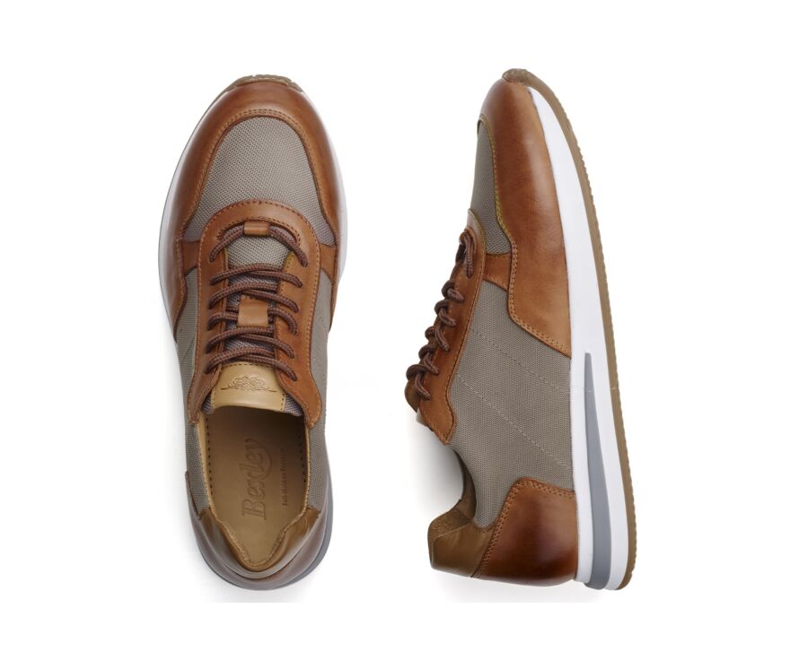 Patinated chestnut and beige Trainers - NIRRANDA II