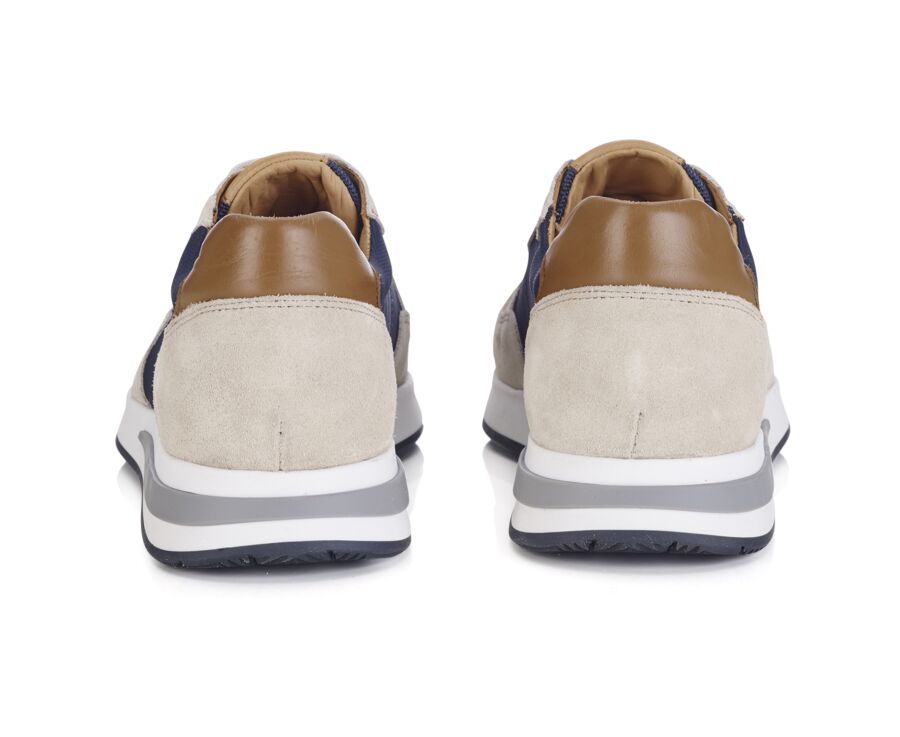 Beige and navy blue suedeMen's Trainers - NIRRANDA II