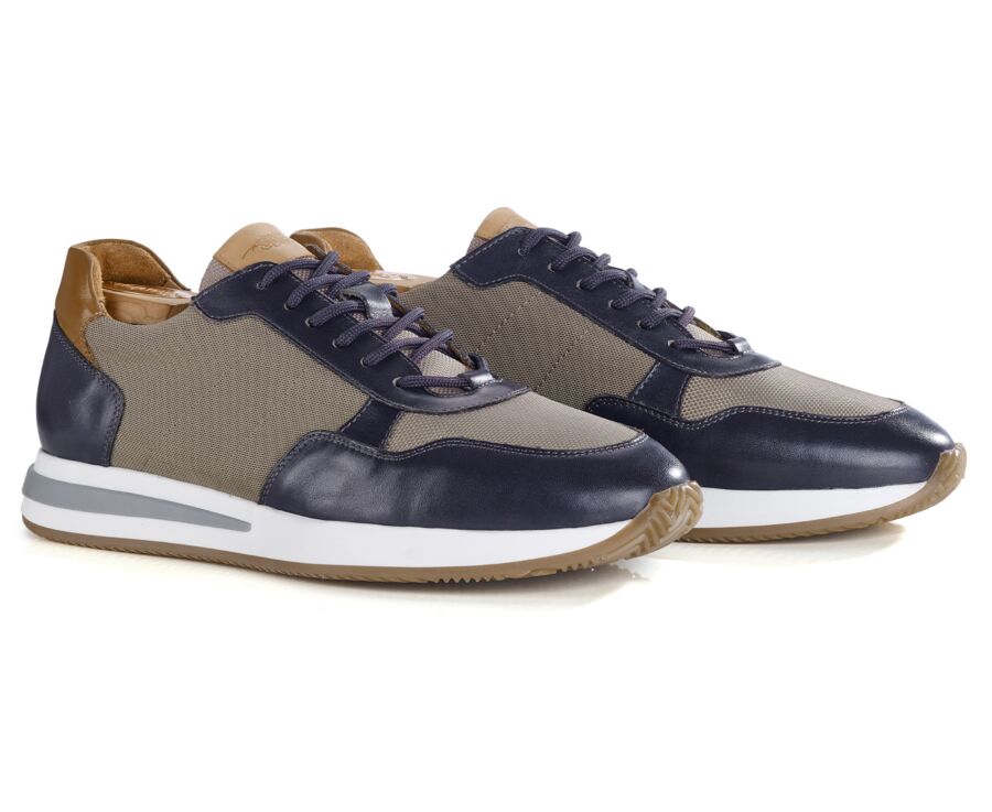 Men’s sneakers – Patinated liquorice and khaki - NIRRANDA II