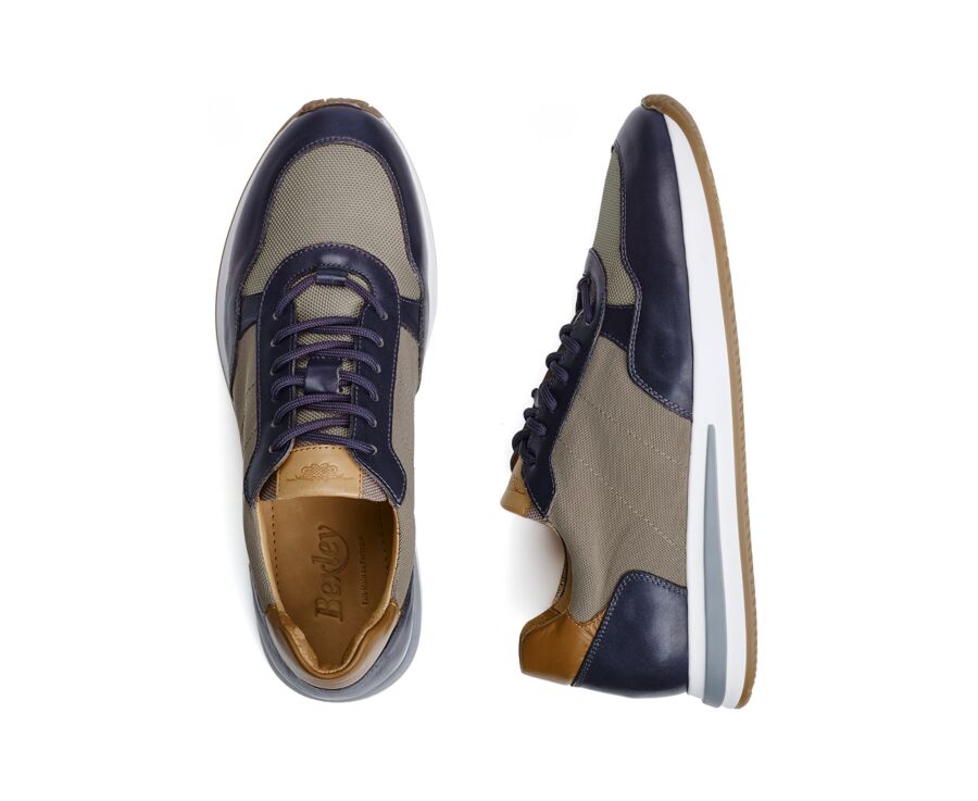 Men’s sneakers – Patinated liquorice and khaki - NIRRANDA II