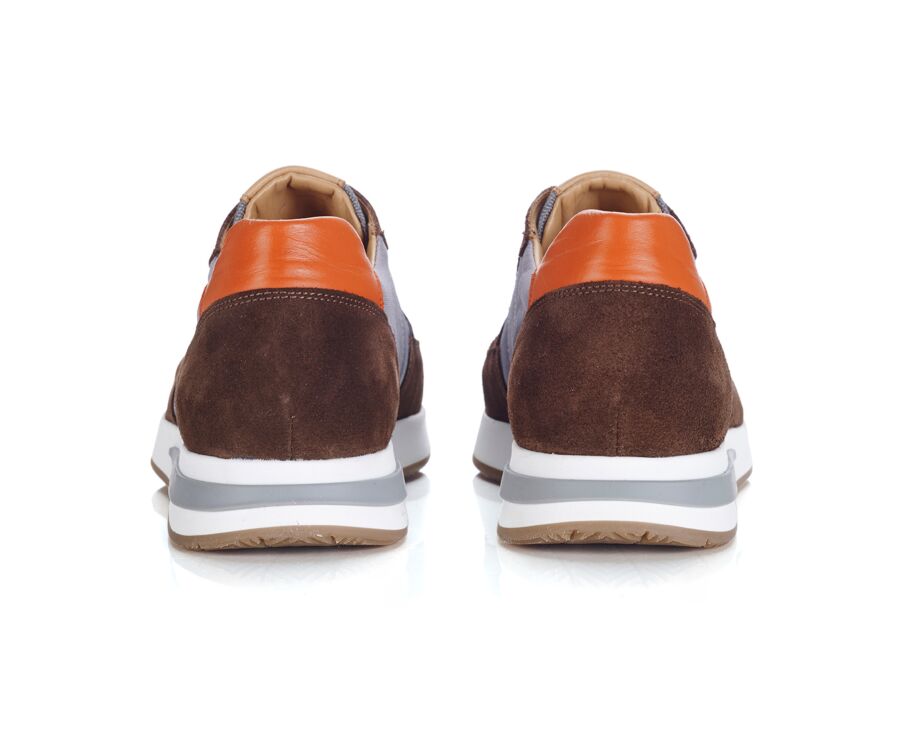 Men’s sneakers - Chocolate suede and grey - NIRRANDA II