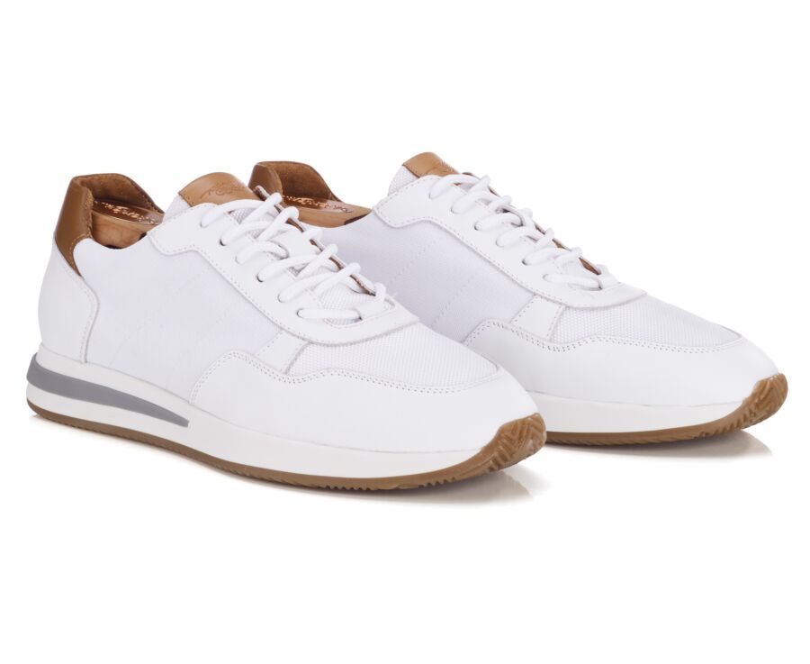 Men’s sneakers - White Leather and Suede - NIRRANDA II
