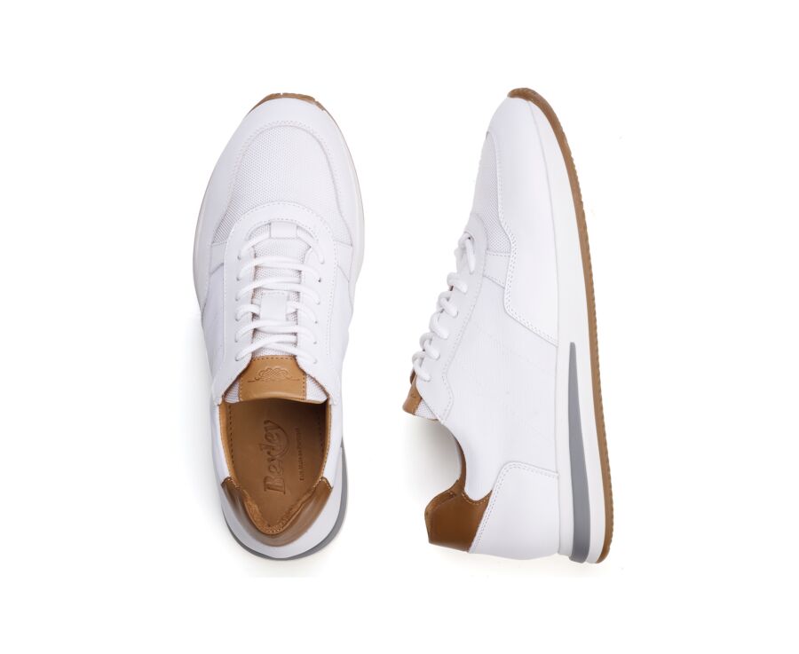 Men’s sneakers - White Leather and Suede - NIRRANDA II