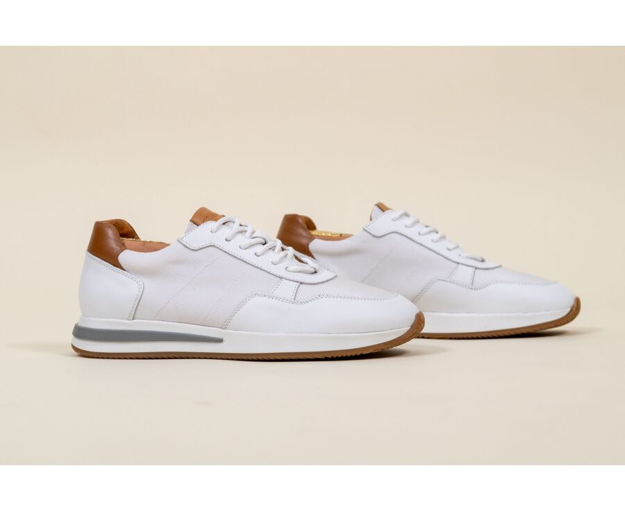 Men’s sneakers - White Leather and Suede - NIRRANDA II
