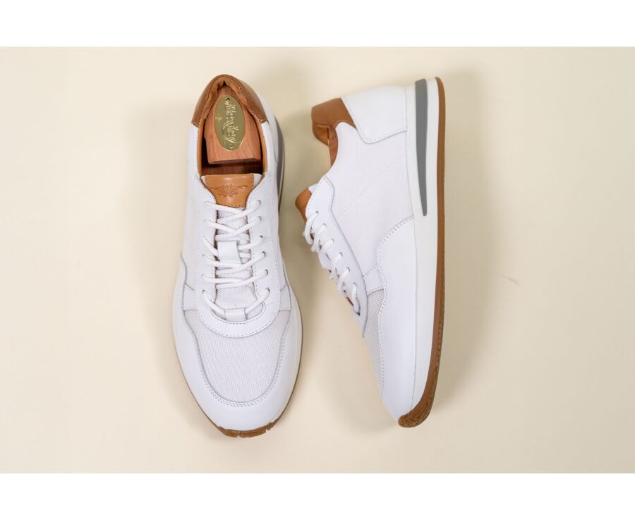 Men’s sneakers - White Leather and Suede - NIRRANDA II