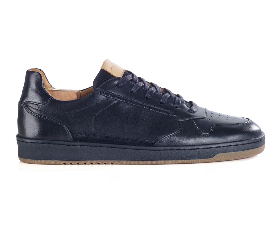 Men’s leather sneakers – Black - KOLORA