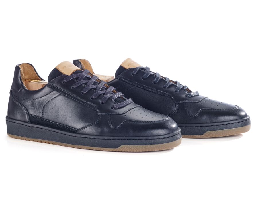 Men’s leather sneakers – Black - KOLORA
