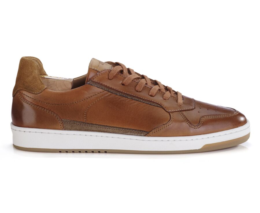 Patinated chestnut Men's Trainers - KOLORA