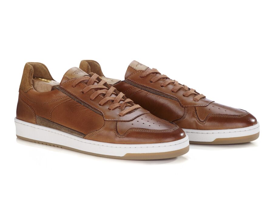 Patinated chestnut Men's Trainers - KOLORA