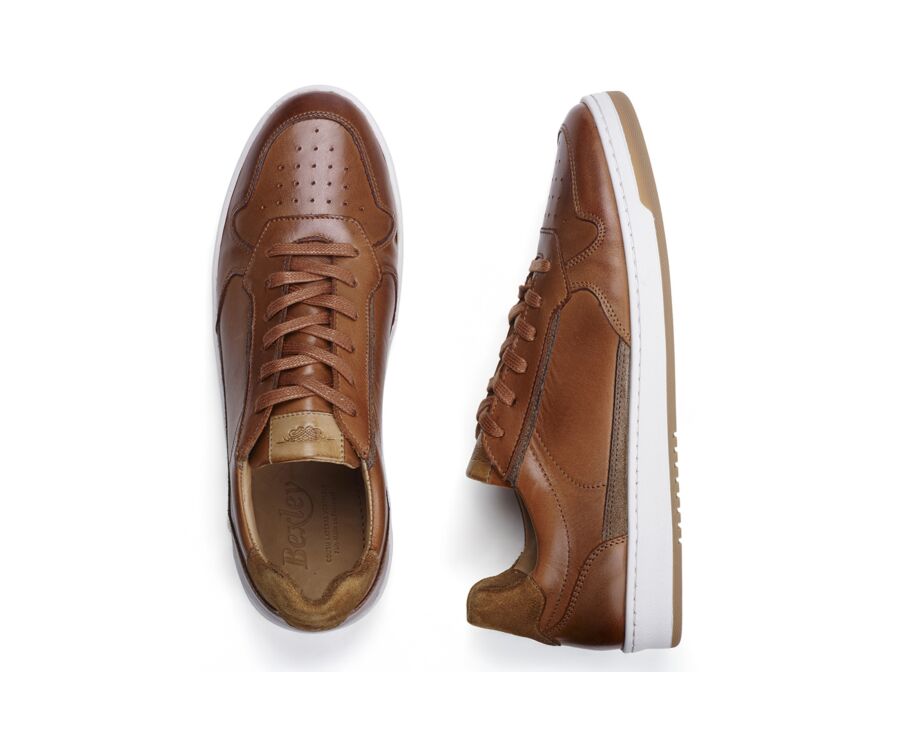Patinated chestnut Men's Trainers - KOLORA