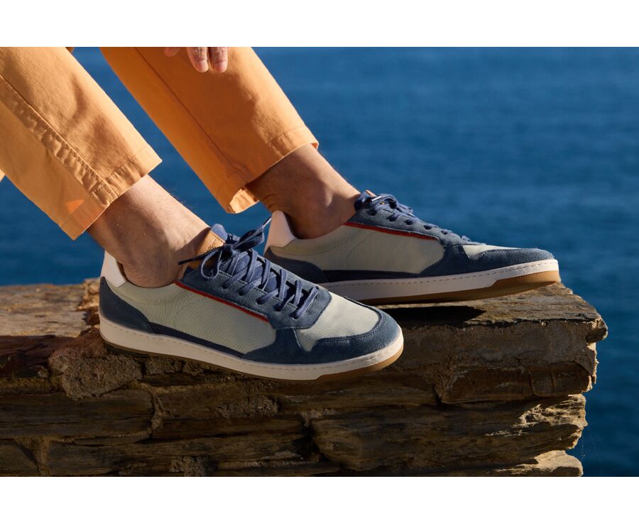 Suede Denim Blue Men's Trainers - KOLORA
