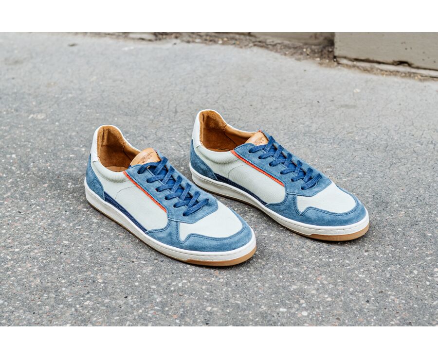 Suede Denim Blue Men's Trainers - KOLORA