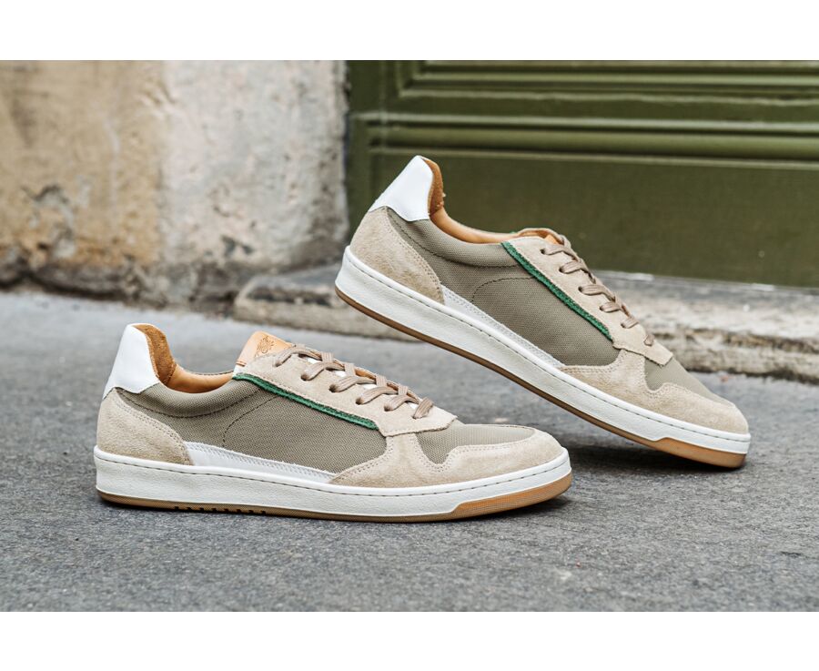Beige Suede Men's Trainers - KOLORA