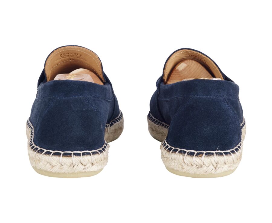 Velvet Navy Men's Moccasins with espadrille sole - PANAREA