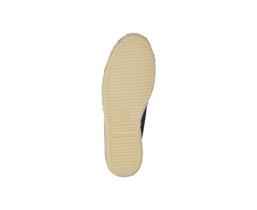 Velvet Navy Men's Moccasins with espadrille sole - PANAREA