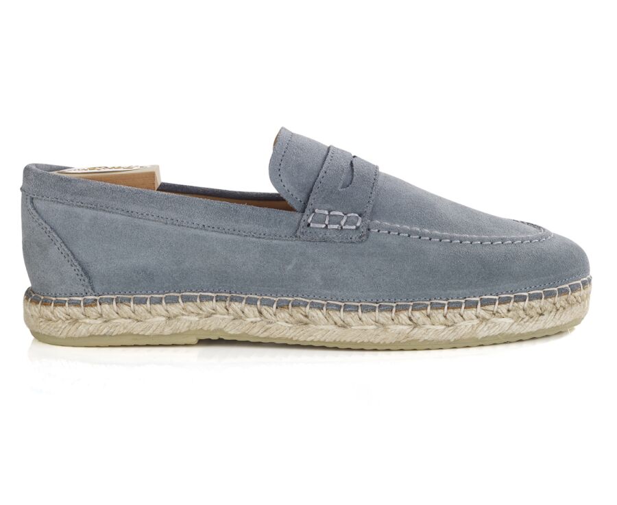 Suede Eucalyptus Men's Moccasins with espadrille sole - PANAREA