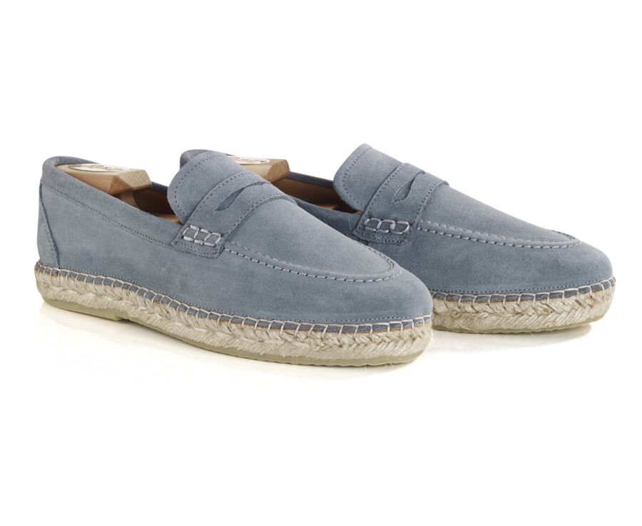 Suede Eucalyptus Men's Moccasins with espadrille sole - PANAREA