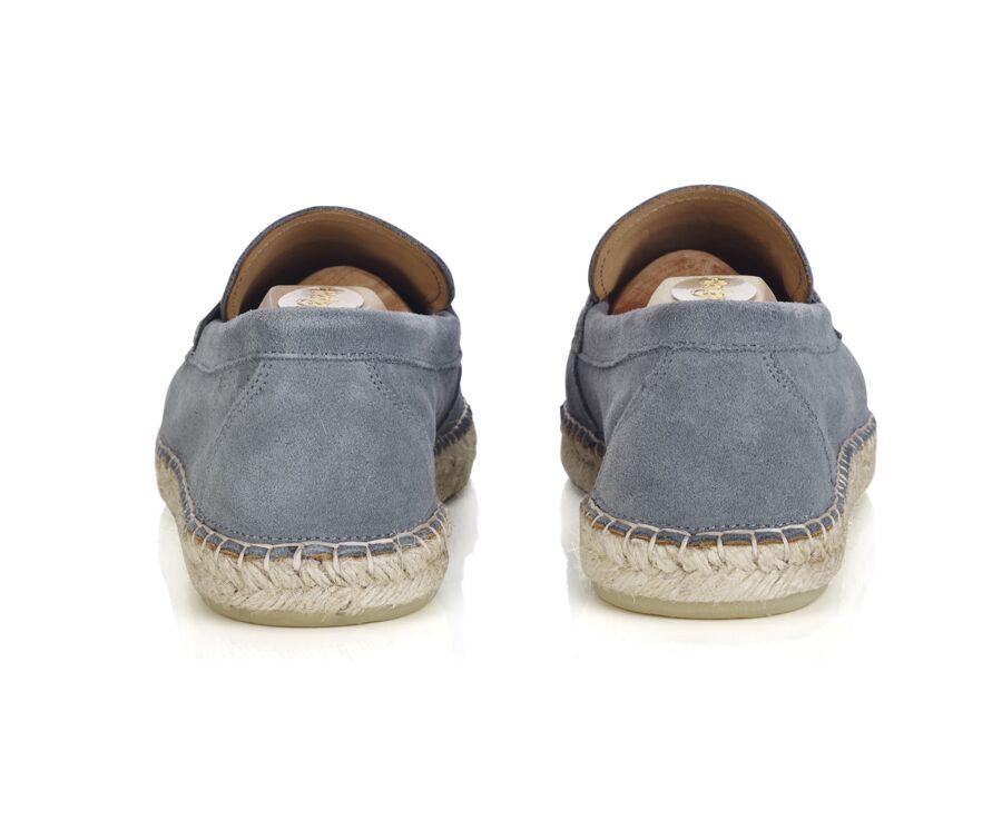 Suede Eucalyptus Men's Moccasins with espadrille sole - PANAREA
