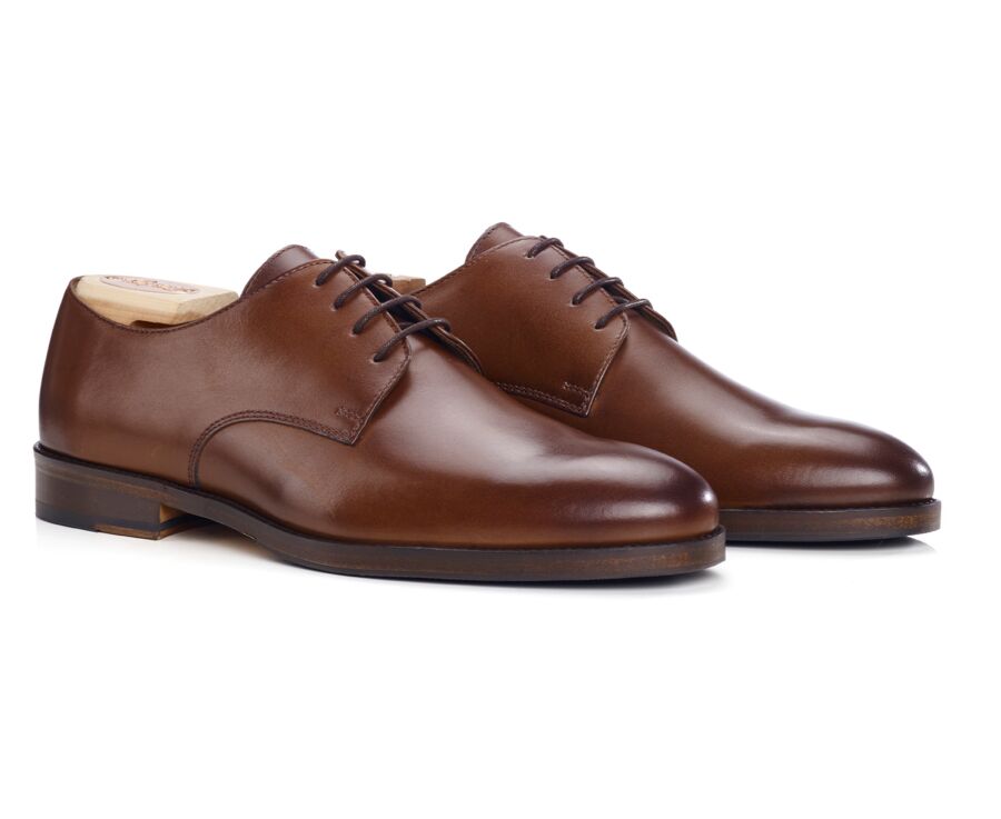 Patina Chestnut Derby Shoes - DOVER II PATIN