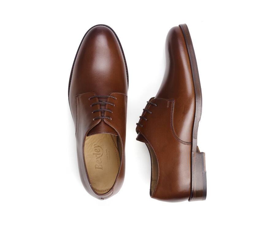 Patina Chestnut Derby Shoes - DOVER II PATIN