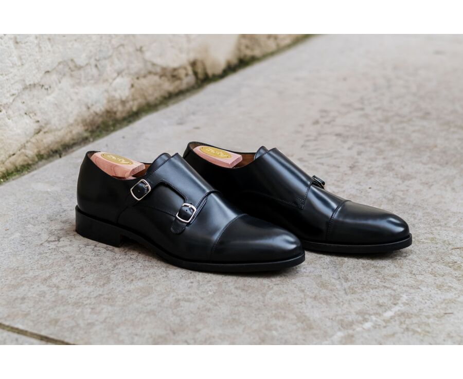 Black Leather Buckle Shoes - GREYDALE PATIN