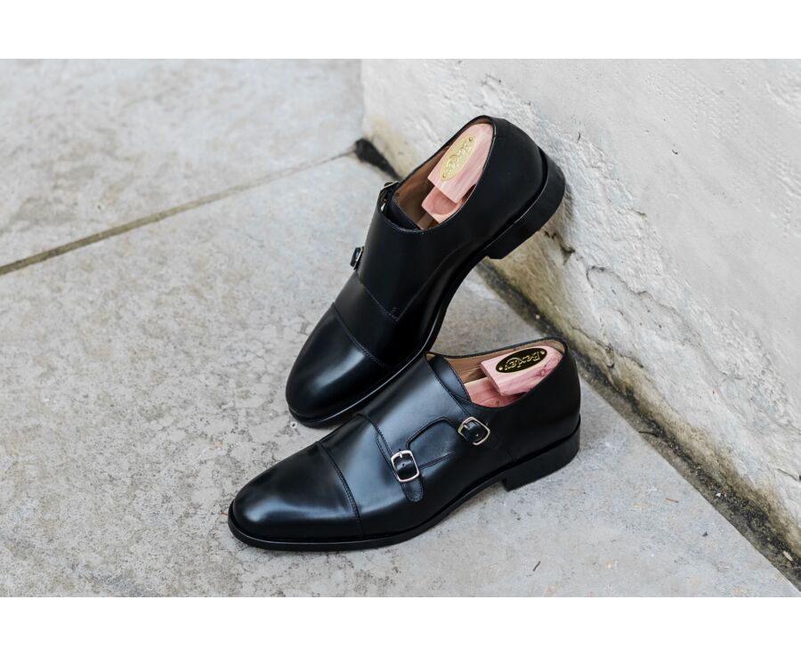 Black Leather Buckle Shoes - GREYDALE PATIN
