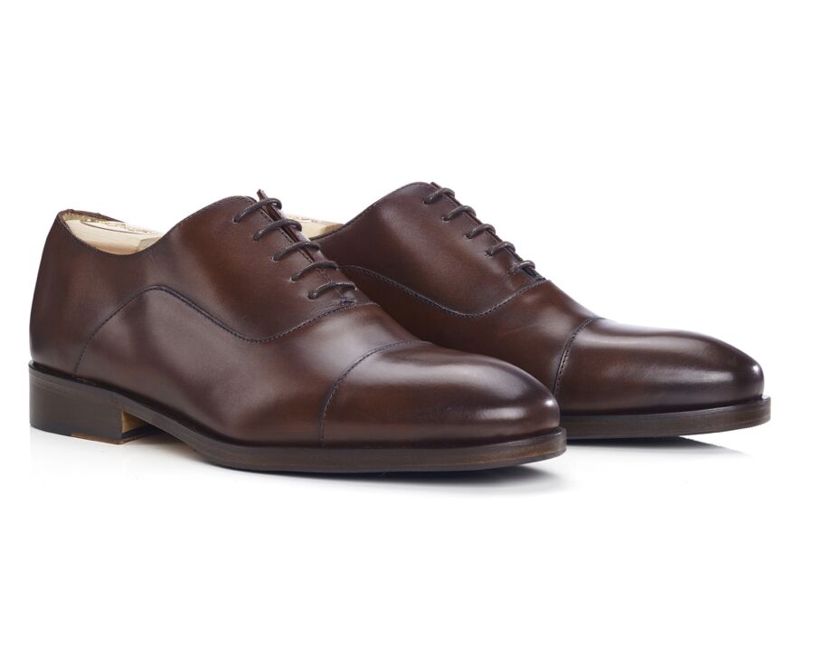 Patina Chocolate Men's Oxford shoes - Leather sole with pad - GRAKLEY