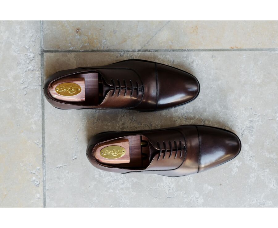 Patina Chocolate Men's Oxford shoes - Leather sole with pad - GRAKLEY