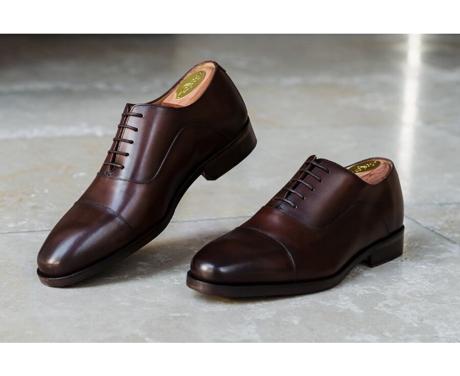 Patina Chocolate Men's Oxford shoes - Leather sole with pad - GRAKLEY