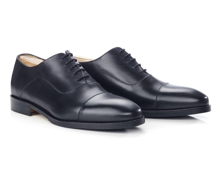 Black Men's Oxford shoes - Leather sole with pad - GRAKLEY