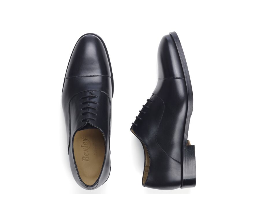 Black Men's Oxford shoes - Leather sole with pad - GRAKLEY