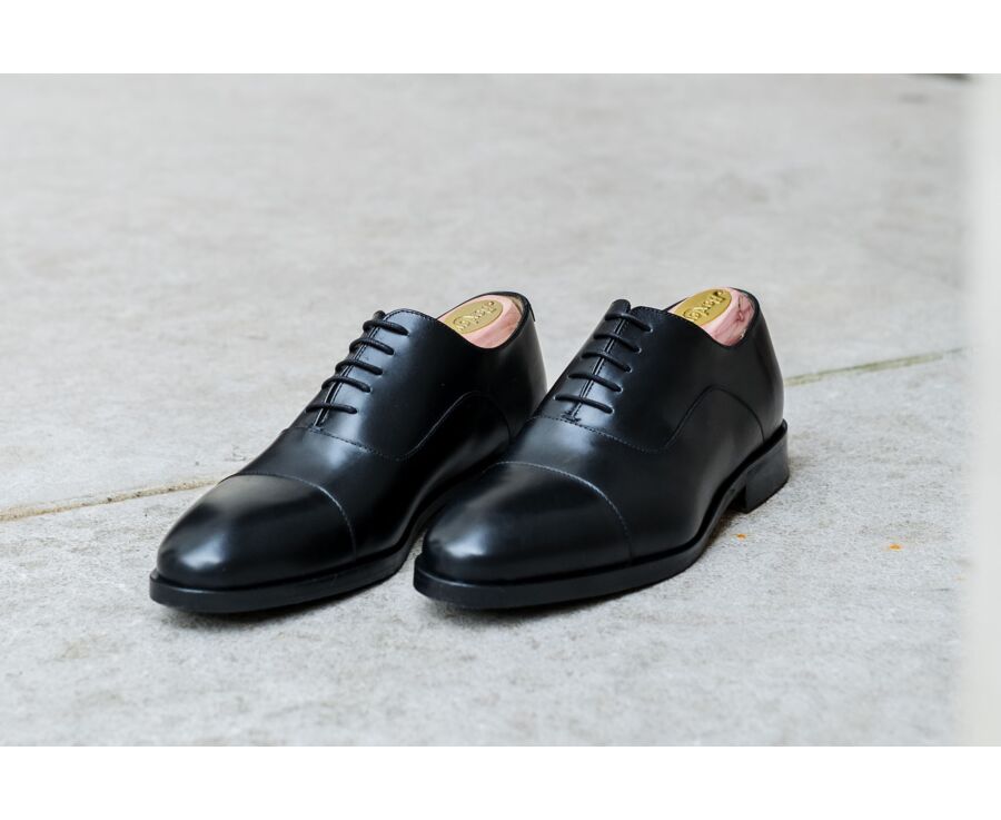 Black Men's Oxford shoes - Leather sole with pad - GRAKLEY