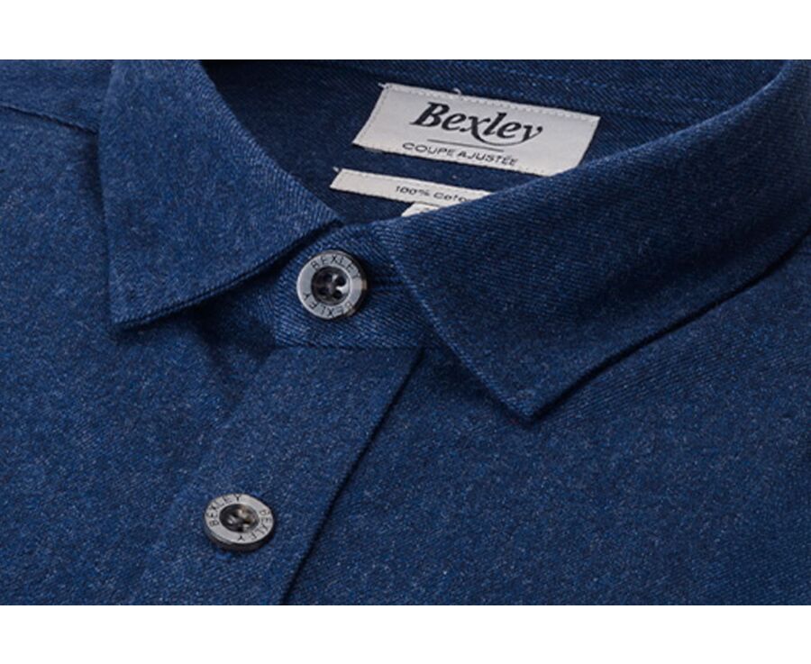 Navy Flannel over shirt - THÉODÉRIC