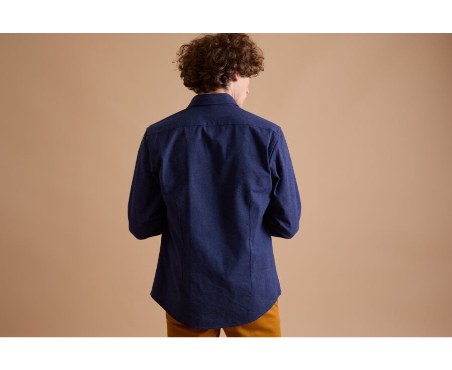 Navy Flannel over shirt - THÉODÉRIC