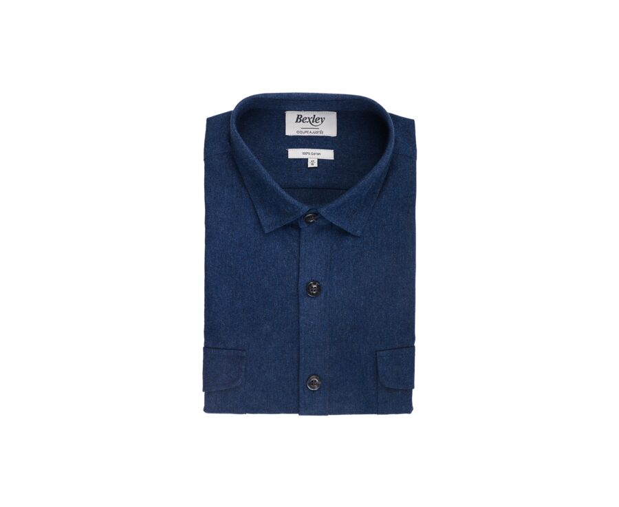 Navy Flannel over shirt - THÉODÉRIC