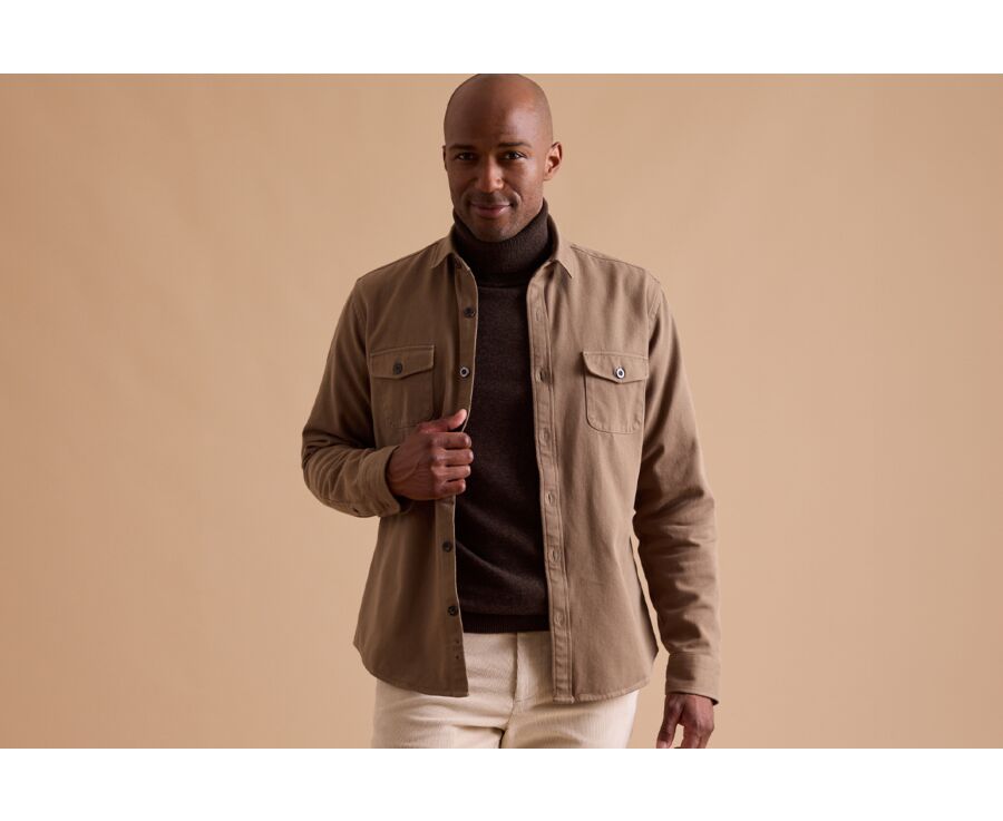 Camel Flannel over shirt - THÉODÉRIC