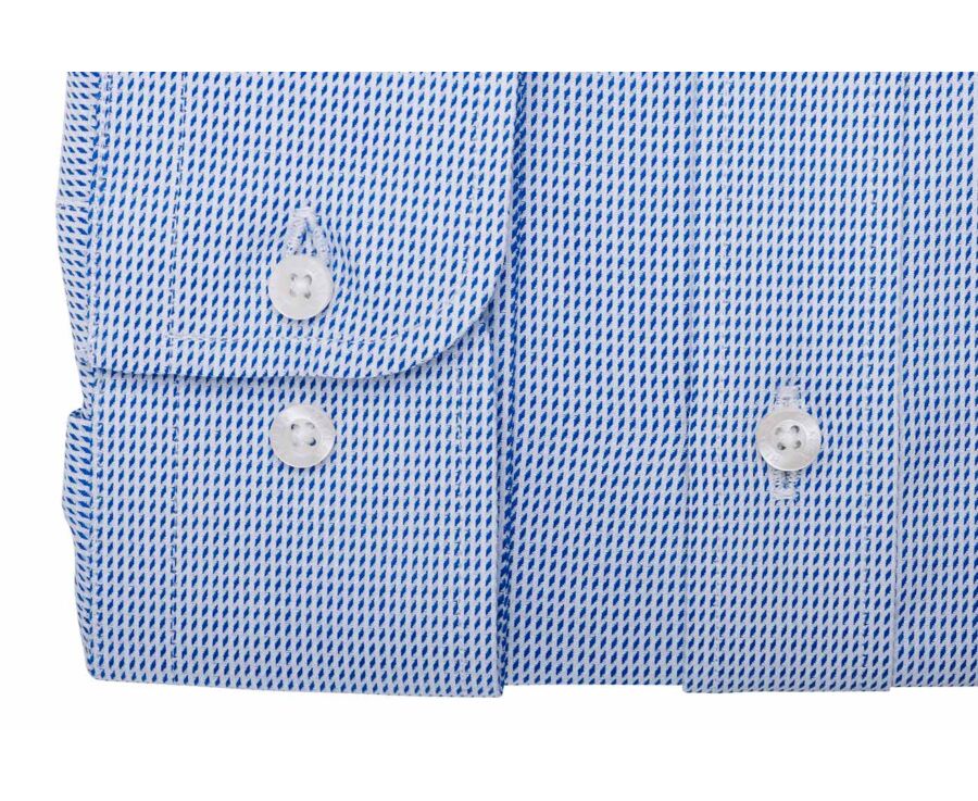 Men’s ocean blue twill shirt with a textured finish  - SYLVÉNIAS