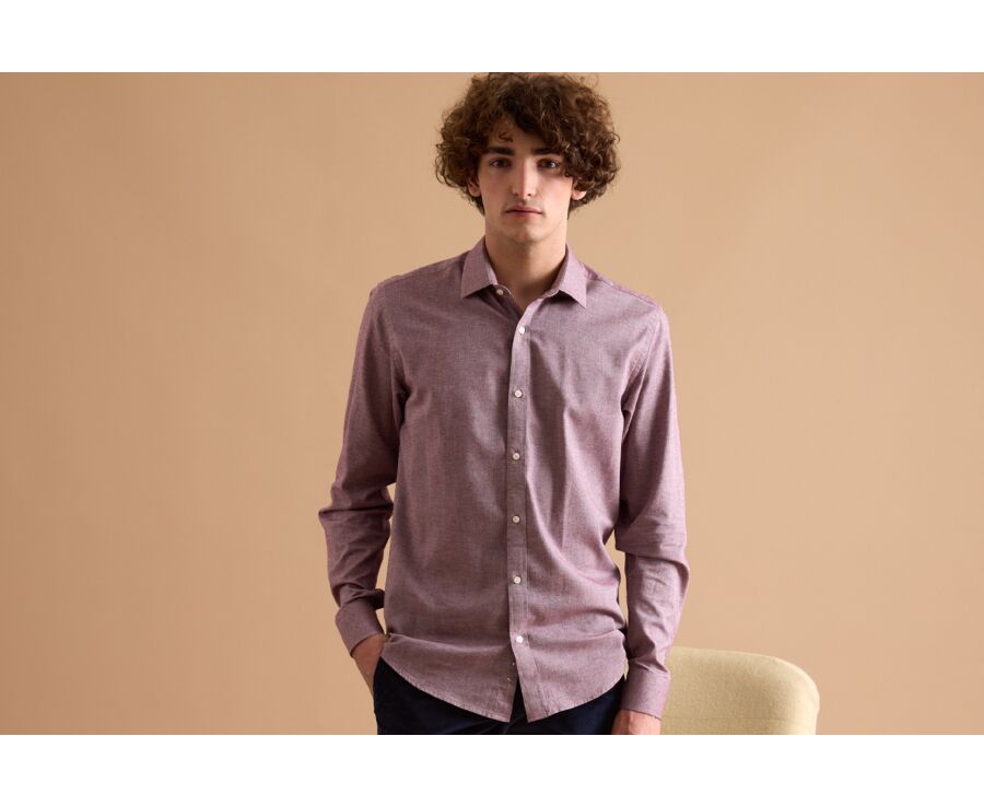 Red Melange Flannel shirt  - RILDEBERT