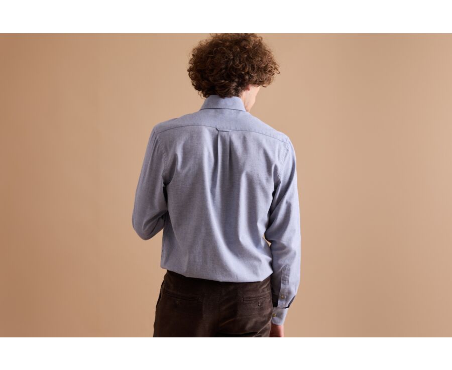 Men's Blue Denim Flannel Shirt - VARICK