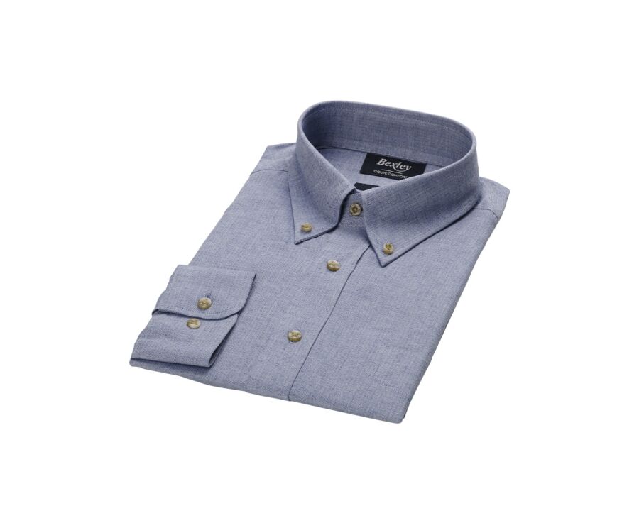 Men's Blue Denim Flannel Shirt - VARICK