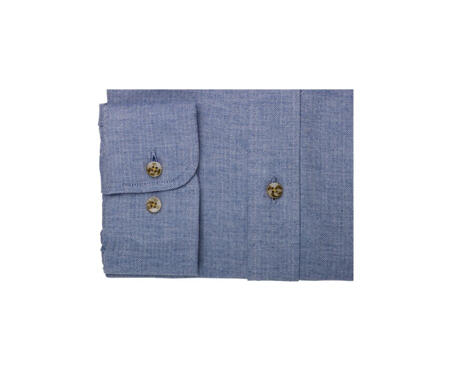 Men's Blue Denim Flannel Shirt - VARICK