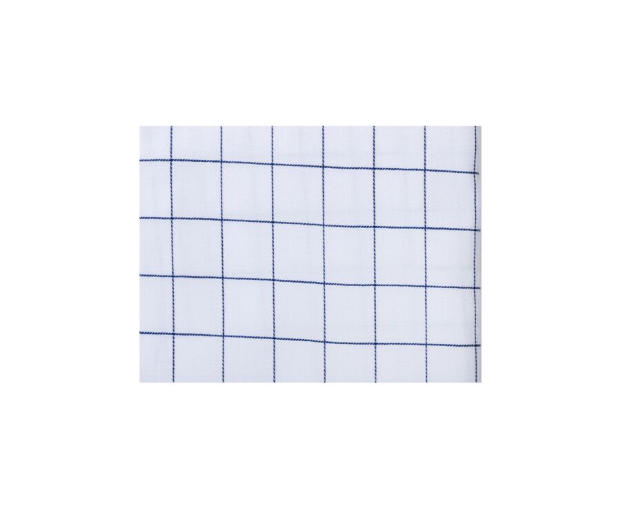 White twill shirt with blue check pattern - IRMOND