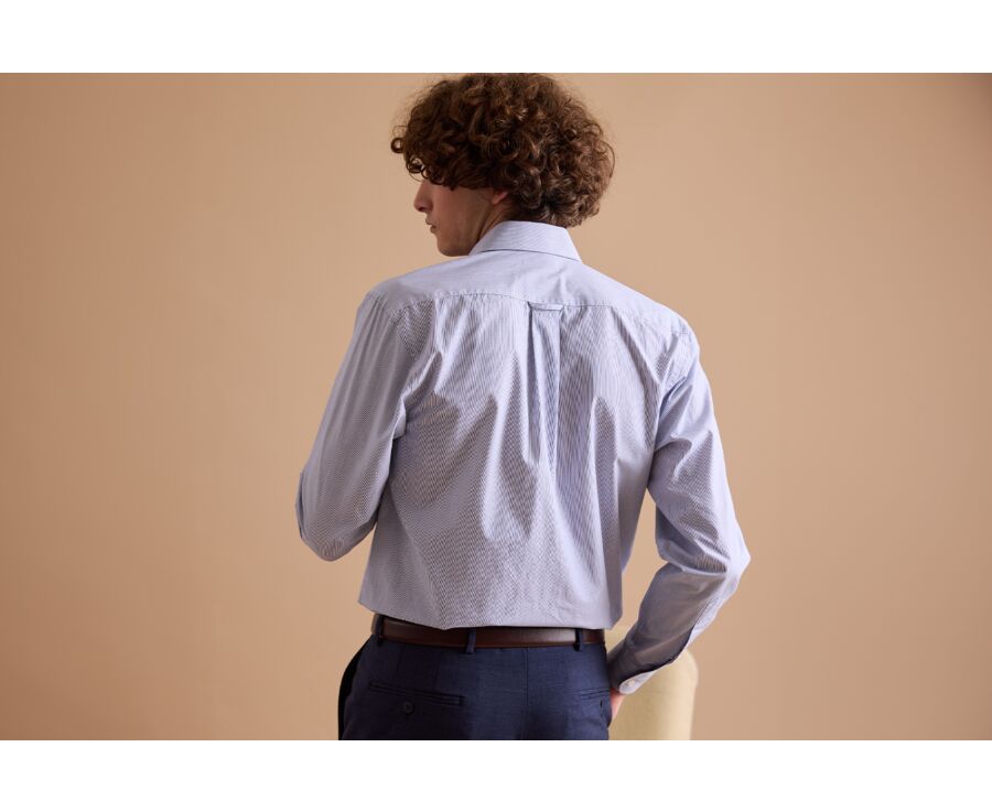 Blue shirt with white stripes - FULVIO