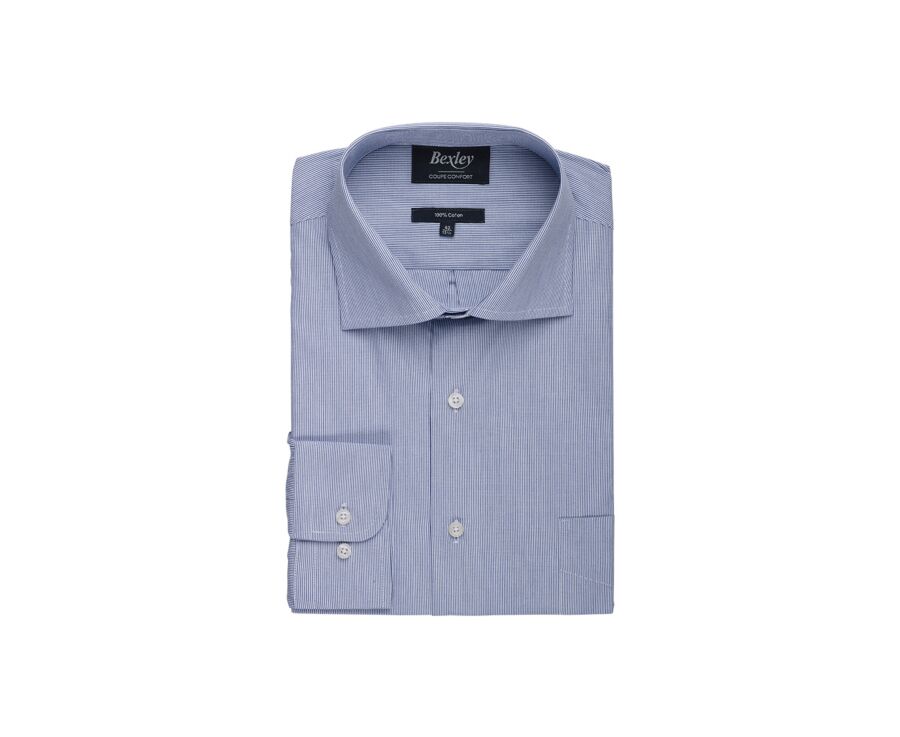 Blue shirt with white stripes - FULVIO